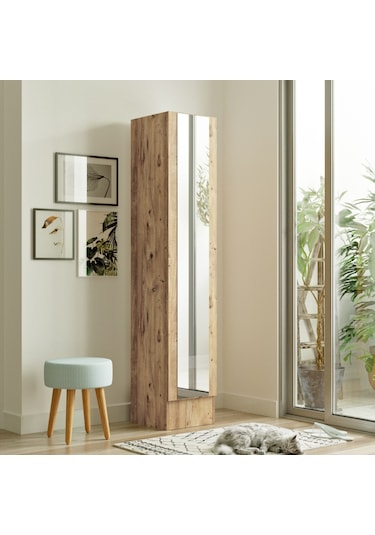 Robin Home Vegas Serisi No 14 Aynalı Ayakkabılık Dolap Açık Kahverengi