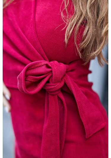 Kadın Hafif Likralı Triko Kruvaze Anvelop Bağcıklı Uzun Kol Diz Altı Uzun Elbise-şarap Şarap Kadın Hafif Likralı Triko Kruvaze Anvelop Bağcıklı Uzun Kol Diz Altı Uzun Elbise-şarap Şarap