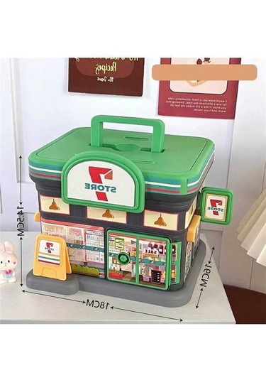 Maoyaya Yaratıcı Mağaza Şekilli Plastik Para Kutusu, Tuş Kilidi, Çok Renkli Çok Renkli