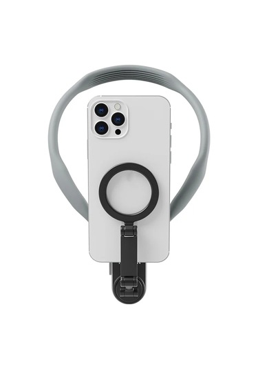 Manyetik Mobil Tutucu Boyun Asılı Telefon Standı Magsafe Boyun Asılı Braketi Grey -