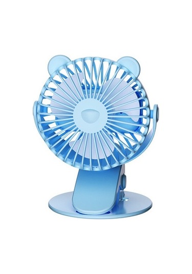 Ruyı Karikatür Usb Şarj Edilebilir Küçük Fan Açık Kamp Sessiz Klip Fan Bebek Arabası Öğrenciler Ofis Mevcut 1004 Mavi