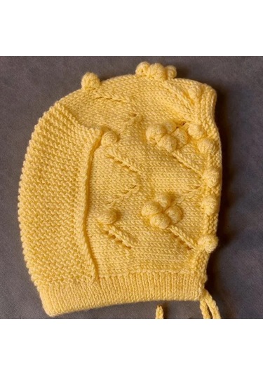 Uretti - Talia 8659 - 1599 El Örgüsü Kız Çocuk Sarı Hırka Ve Şapka Takım - 2 Yaş Sarı