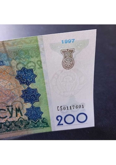 1997 Özbekistan 200 Som Çil Eski Yabancı Kağıt Para