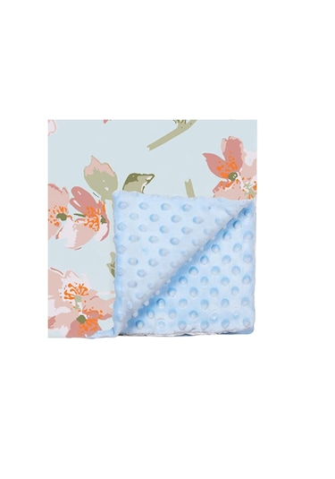 Dolıty Pusetler Için Yumuşak Bebek Battaniye Mavi-çiçek Mavi Çiçek Mavi