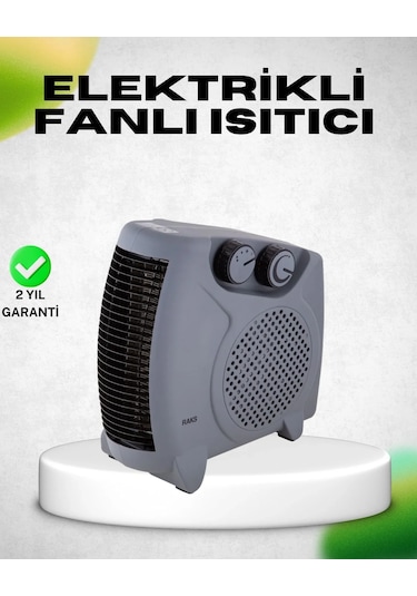 Fanlı Elektrikli Isıtıcı Termostatlı Güvenli Yanmaz Plastik Gövde