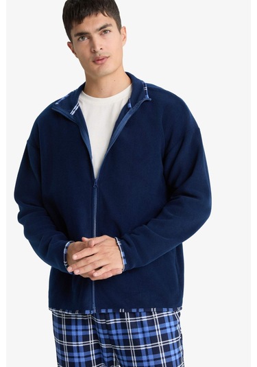 Defacto Regular Fit Polar Fermuarlı Üst G2729ax25wnbe514 Mavi