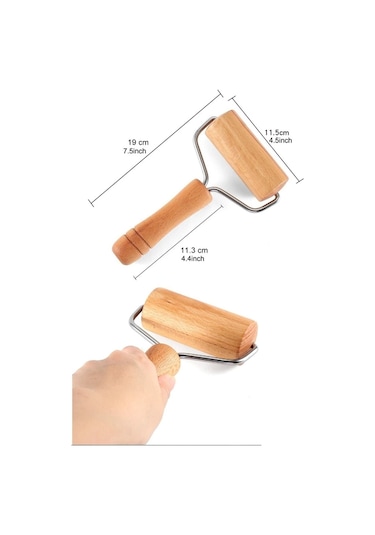 Reis Home Ahşap Saplı Rulo Hamur Açıcı Merdane Pürüzsüz Oklava