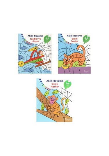 5-6 Yaş Akıllı Boyama Kitap Seti 3 Kitap (Uçanbalık Yayınları)