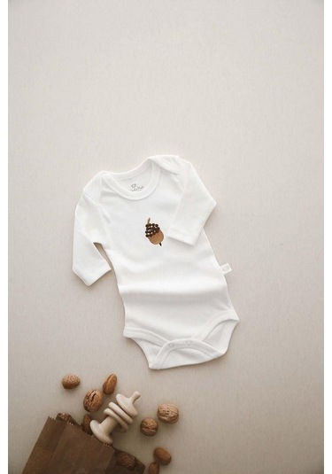 3lü Nakışlı Çıt Çıtlı Uzun Kollu Body-zıbın Model 1 Beyaz