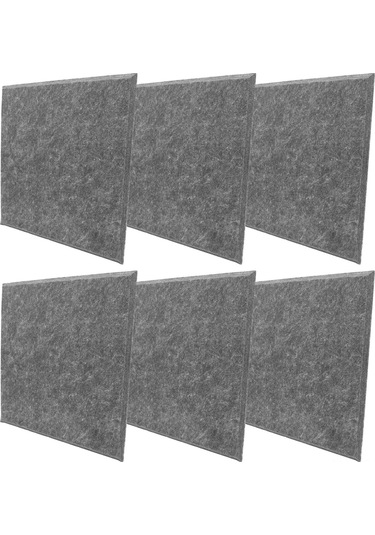 Hfambition 6 Adet Poliester Fiber Isıya Dayanıklı Ses Emici Paneller - Piyano Odası, Stüdyo, Anaokulu İçin Zedelenmeyi Azaltan Duvar Panelleri Gri Gri