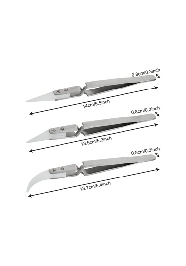 Aubyhe 6 Parça Seri: Manyetik Dayanıklı, İletken Olmayan, Ucu Sivri Ve Kıvrık Hassas Seramik镊组