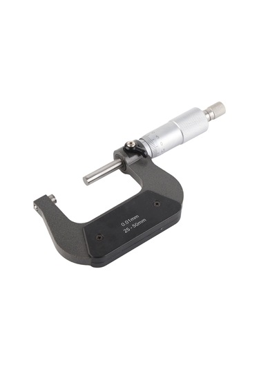 Yifomall 25-50mm Krom Vanadyum Çelik Hassas Mikrometre Ölçüm Aleti - Kilitli Spiral Tasarım