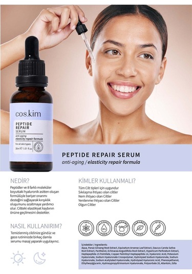 Peptit Içeren Onarıcı - Kırışıklık Ve Yaşlanma Karşıtı Cilt Bakım Serumu 30 Ml