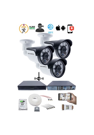 3 Kameralı Güvenlik Seti - 5mp Sony Seculens Kdj-3s-6al-ss-v1
