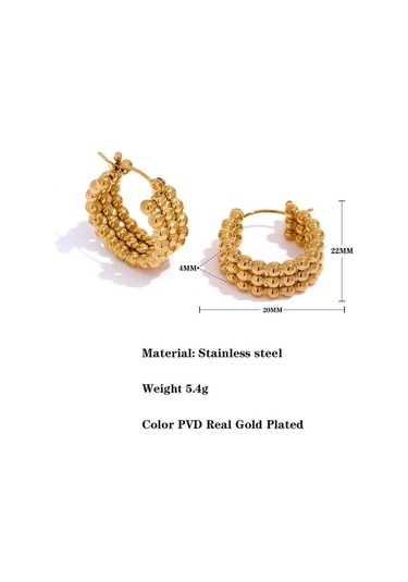 Novahub Altın Geometrik Paslanmaz Çelik Boncuk Küpe Kadınlar İçin Yepyeni Altın