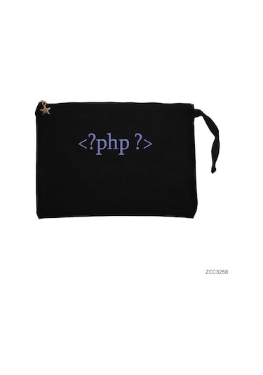 Zepplin Giyim Php Tags Siyah Clutch Astarlı Cüzdan / El Çantası Siyah