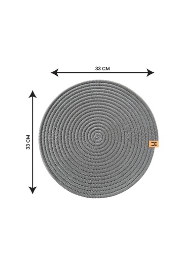 6 Lı Yuvarlak Supla Takımı Kolay Temizlenebilir, Modern Sofralar İçin Gri