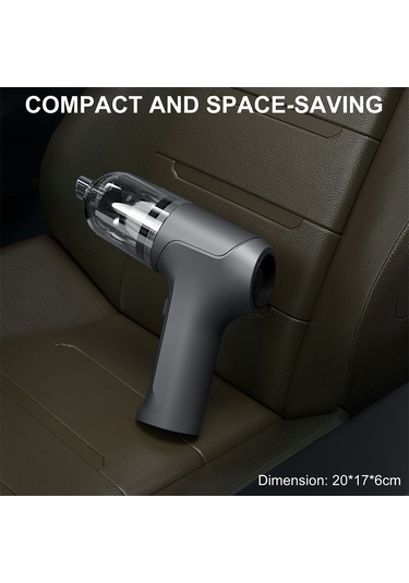 Gajeena 60w Güneş Gri Ev-araç İkili Kullanım Kablosuz Süpürge, 5000pa Vakum, 20 Dakika Kullanim Süresi, El Tutulu Mini Taşınabilir