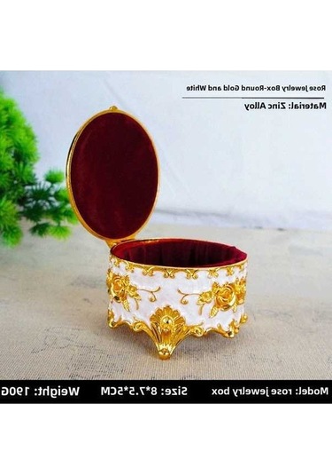 Besthome1 Yüksek Kaliteli Metal Çelik Taşlı Gül Desenli Mühürlü Kutu - Ev Dekorasyonu Ve Mücevher Saklama 8x7.5x5 Cm