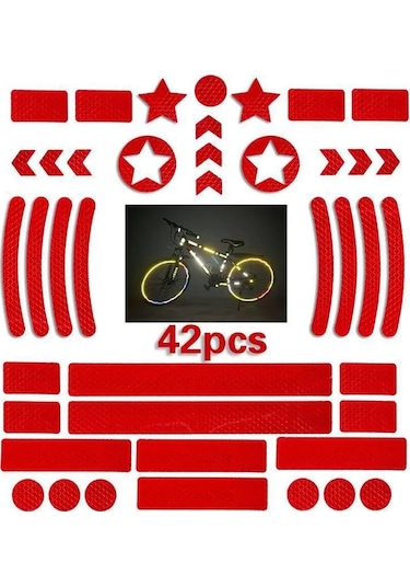 Ftt-kırmızı-bisiklet Gövde Yansıtıcı Etiket Gece Güvenlik Izgarası Şerit Uyarı Mtb Scooter Kask Etiket Bandı Bisiklet Tekerleği Konuşmacı Yansıtıcı Kırmızı