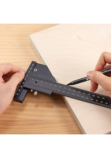 Dancemonkey T072 Ağaç İşleme Çok Fonksiyonlu Alüminyum Cetvel, T Tipi İmalat Cetveli Diğer