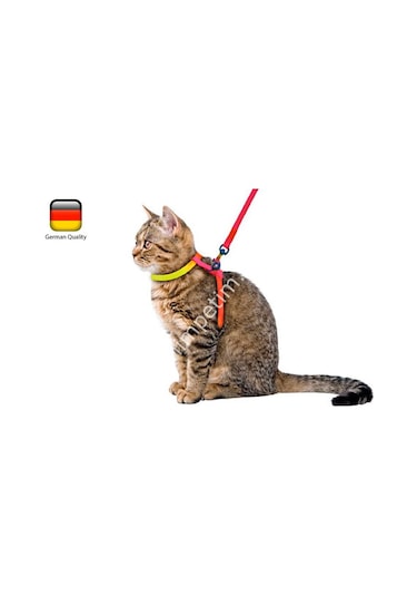 Kedi Bel Tasması 120 CM Kayışlı Gökkuşağı Desenli