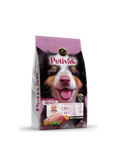 Petiva Tavuk Etli Yetişkin Köpek Maması 3 KG