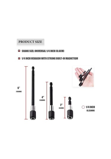 Tongxida 105 Dönüşlü Elektrikli Vidalama Seti - 7 Parça Manyetik Uzatma Çubuklu, Dar Alanlar İçin, Akıllı