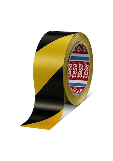 Tesa 60760 Yer İşaretleme ve Çizgili İkaz Bandı Sarı Siyah 33M X