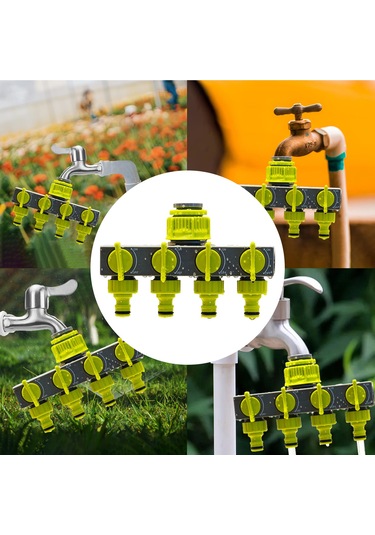 Qingmipy 4 Yollu Bahçe Hortumu Ayırıcı - 4 Bağımsız Açma/kapama Vanası İle Pratik Sulama Ve İrrigasyon Çözümü