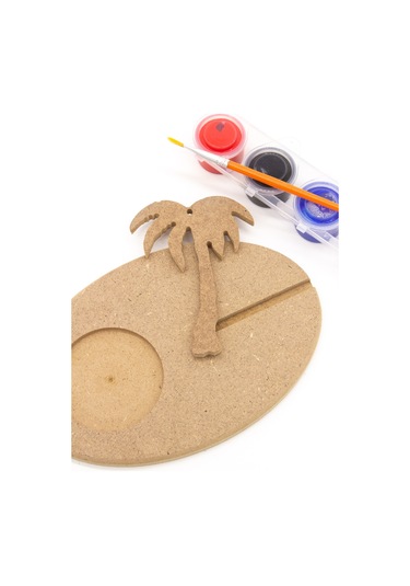 Na Neşeli Ahşap Yaz Temalı Ahşap Bardak Altı, Mumluk Ve Dekor Seti - Kahve Sunmu , Süs, Ahşap Boyama Model Bardakaltıpalmiyeboyalı