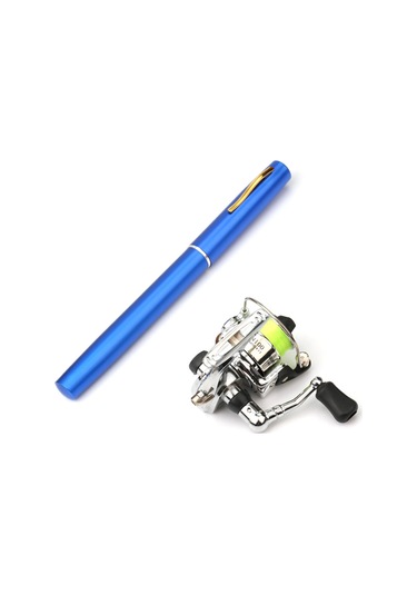 Geeroyoo Taşınabilir H4 Olta Seti - 1.6 Mavi Cam Çelik Fiber Olta Ve Mini Makara İle Büyük Balık Avı İmkanı Beyaz