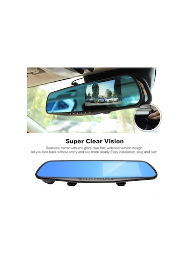 Xindoker Araç Geribakış Aynası Sürücü Kaydedici, 170 Geniş Açı, 1080p Hd Lens, G-sensor, Döngüsel Kayıt, Park Monitörü