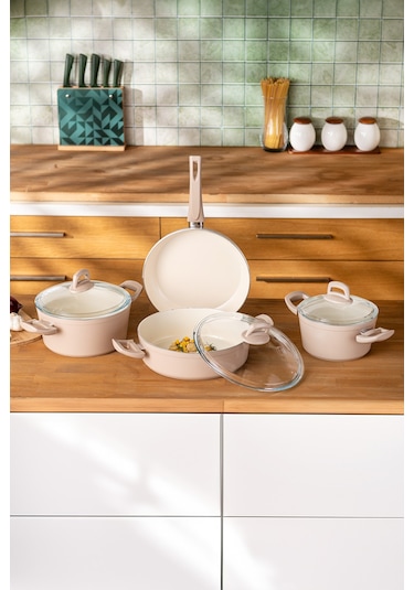 Emsan Crystal 7 Parça Tencere Seti Rosegold Rose Gold