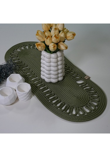 Zengin Design Home Zdh-805 Oval Runner Haki