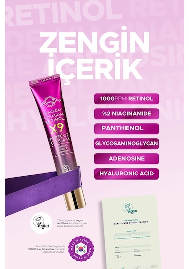 Grace Day Leke Ve Kırışıklık Karşıtı Aydınlatıcı ve Nemlendirici Premium Retinol X9 Perfect Cream