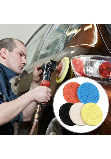 Lemestar 5'li Araba Cila Pedi Seti - 6,5 İnç Otomobil Ve Yatlar İçin Çizik Giderme & Parlatma