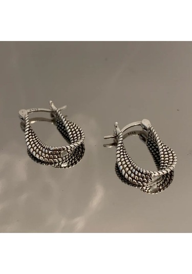 925ayar Gümüş Büküm Sarma Küpe