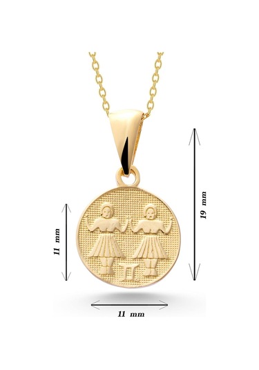 14 Ayar Altın İkizler Burcu Burç Kolye