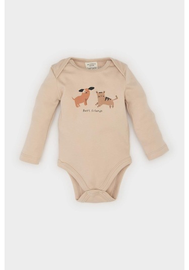 DeFacto Erkek Bebek Yenidoğan Bisiklet Yaka Baskılı Uzun Kollu Çıtçıtlı Body E6304A525SPBG287 Bej DeFacto Erkek Bebek Yenidoğan Bisiklet Yaka Baskılı Uzun Kollu Çıtçıtlı Body E6304A525SPBG287 Bej