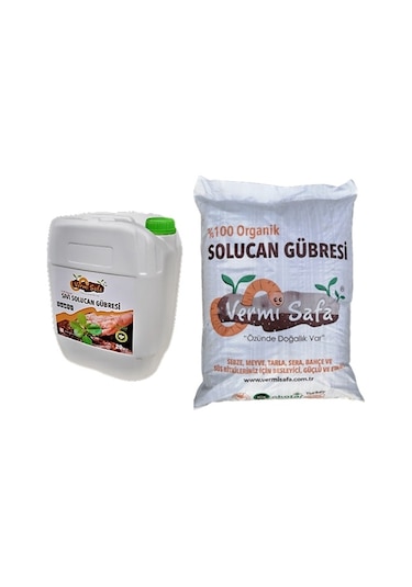 Vermisafa %100 Organik Solucan Gübresi 20 KG Katı + 20 L Sıvı