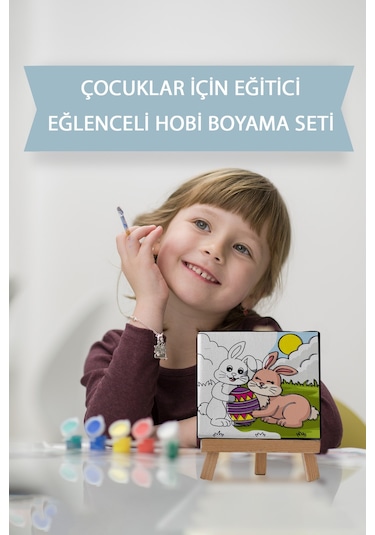 Sevimli Tanşanlar Çocuk Eğitici Tuval Boyama Hobi Seti