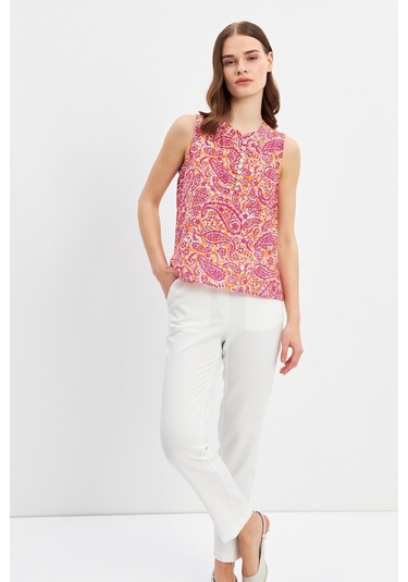 Stella Pulvis Çok Renkli Düğme Detaylı Kolsuz Bluz Çok Renkli