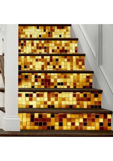 Geekyou 6 Adet Pvc Merdiven Sticker, 100x18 Cm, Anti-bakteriyel, Nem Koruyucu, Kolay Kurulum, Ev Dekorasyonu, Kesilebilir - Lt6p004 Model 4 Diğer