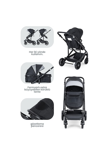 Kanz Echo Travel Sistem Bebek Arabası Siyah