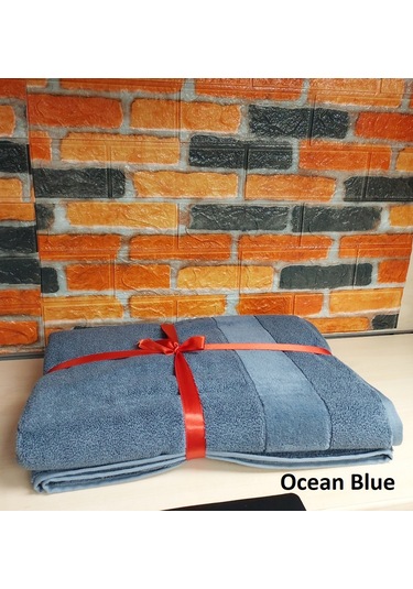 Özdilek Svv Border Yeni Seri Banyo Havlusu 76x147 - Ocean Blue Okyanus Mavisi