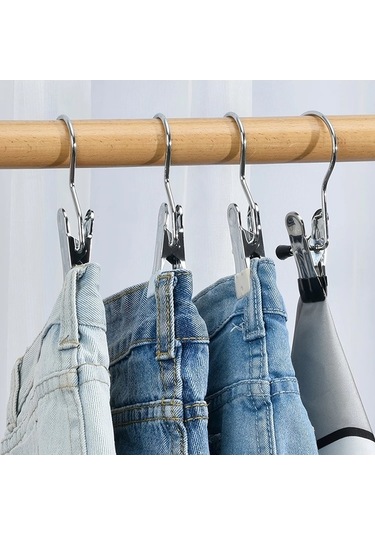 Dancemonkey Swift Paslanmaz Klip Kıyafet Kancası Çelik Parlak Beyaz Askı 30 Adet - Gk Beyaz