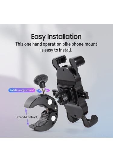 Ranyeek Motosiklet Telefon Tutucu Otomatik Kilitleme 360 Döner Sahte Yollarda Sağlam Atv Bisiklet Direksiyon Uyumlu Evrensel Telefon Tutucu