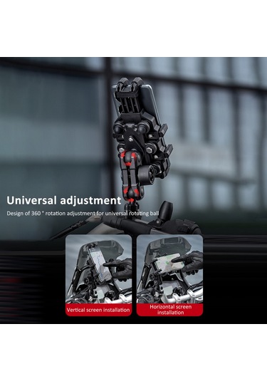 Shineyee Motosiklet Telefon Tutucu Tutucu Motosiklet Cep Telefonu Tutucu Hırsızlığa Karşı 360 Dönebilen Motosiklet Dikiz Aynası Tutucu