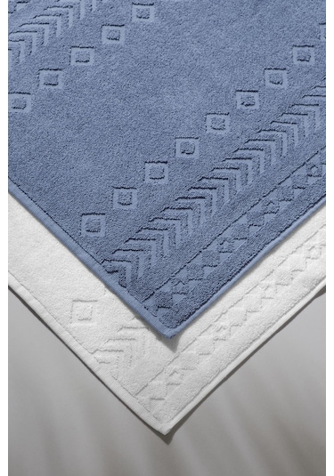 Oscuro Bathmat Sky - Ekstra Yumusak, Modern %100 Pamuk 50X75Cm. A Beyaz